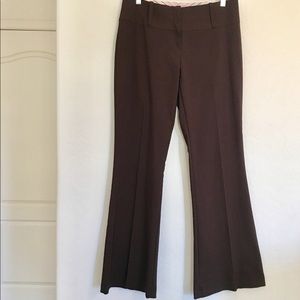 Brown Pants Slacks Trousers Wide Leg 11" Flare
